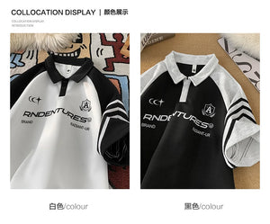 RADIANT-UR Contrast Color Polo T-Shirt , - Streetwear T-Shirts - Slick Street