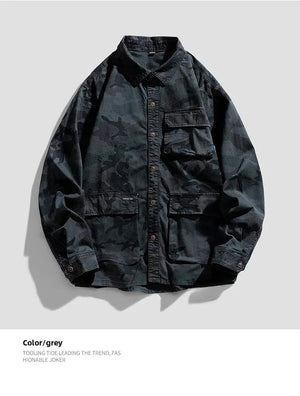 Camouflage Cotton Overshirt , - Streetwear Jackets - Slick Street
