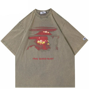 Final World Blast O-Neck Collar T-Shirt , - Streetwear T-Shirts - Slick Street