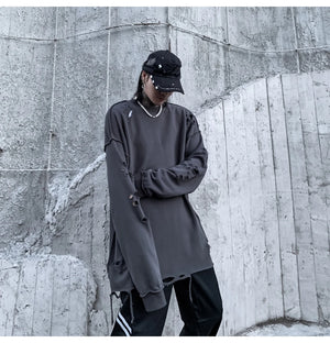 Distressed Gothic Sweatshirt , - Streetwear Sweatshirts - Slick Street