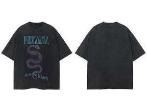 Serve The Servants Snake Graphic T-Shirt , - Streetwear T-Shirts - Slick Street