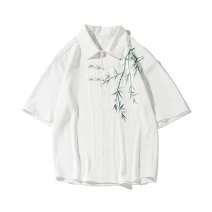 Floral Leaves Short Sleeve Shirt , - Streetwear T-Shirts - Slick Street