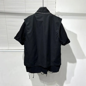 Dark Crow Sleeveless Zipper Vest , - Streetwear Vest - Slick Street