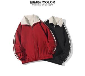 Color Block Reversible Zipper Jacket , - Streetwear Jacket - Slick Street