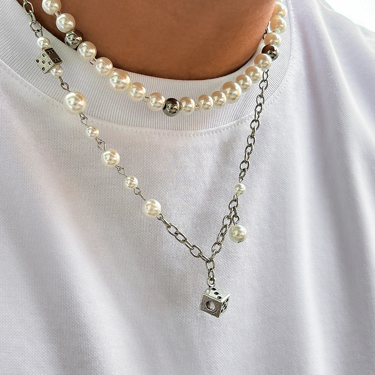 Steampunk Metal Dice Pendant Necklace ,  - Streetwear Necklace - Slick Street