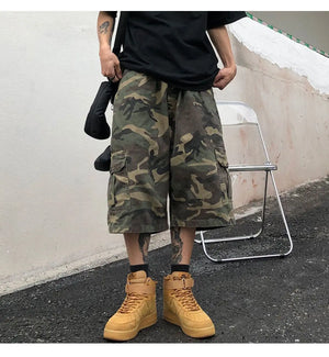 Y2K Camouflage Baggy Shorts , - Streetwear Shorts - Slick Street