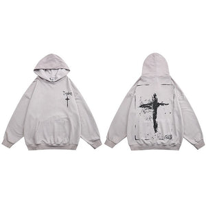 Begoberg Serbian Latin Cross Hoodie Light Gray, M - Streetwear Hoodie - Slick Street