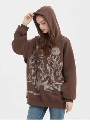 We V Cartoon Sketch Hoodie , - Streetwear Hoodie - Slick Street