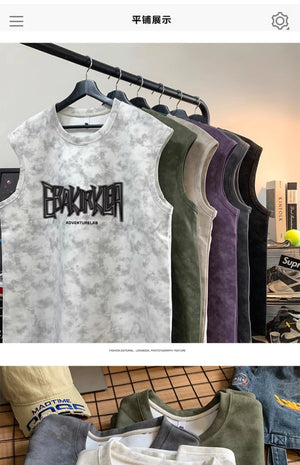 EBAK Tie-dye Sleeveless T-Shirt , - Streetwear T-Shirts - Slick Street
