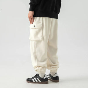 Unicolorous Fleece Cargo Joggers , - Streetwear Joggers - Slick Street
