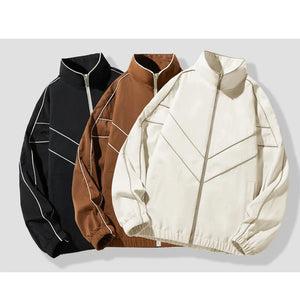 Striped White Lining With Rib sleeve Style Jacket , - Streetwear Jacket - Slick Street