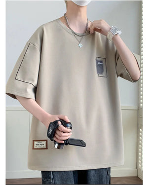 Plain Color Short Sleeved T-Shirt , - Streetwear T-Shirts - Slick Street