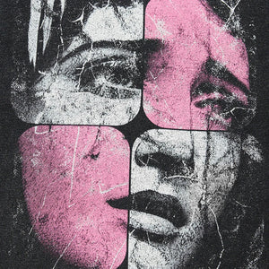 Puzzle Face Graphic Oversized T-Shirt , - Streetwear T-Shirts - Slick Street