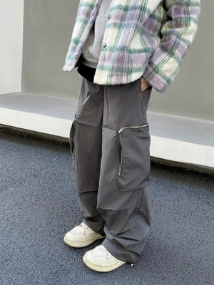 Large Knee Pocket Baggy Pants , - Streetwear Pants - Slick Street