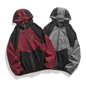 Heart Patchwork Zipper Bomber Jacket , - Streetwear Jacket - Slick Street