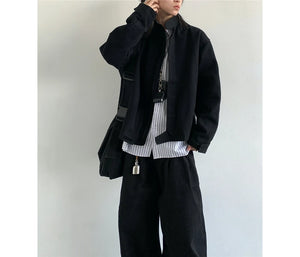 Plain Color Cropped Jacket , - Streetwear Jacket - Slick Street