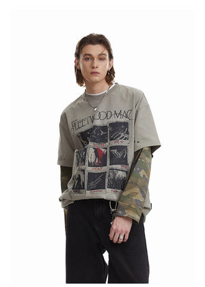 Fleetwood Mac Camo Long Sleeve T-Shirt , - Streetwear T-Shirts - Slick Street