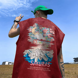 SAKURAS Colorful Scenery Painting T-Shirt , - Streetwear T-Shirts - Slick Street