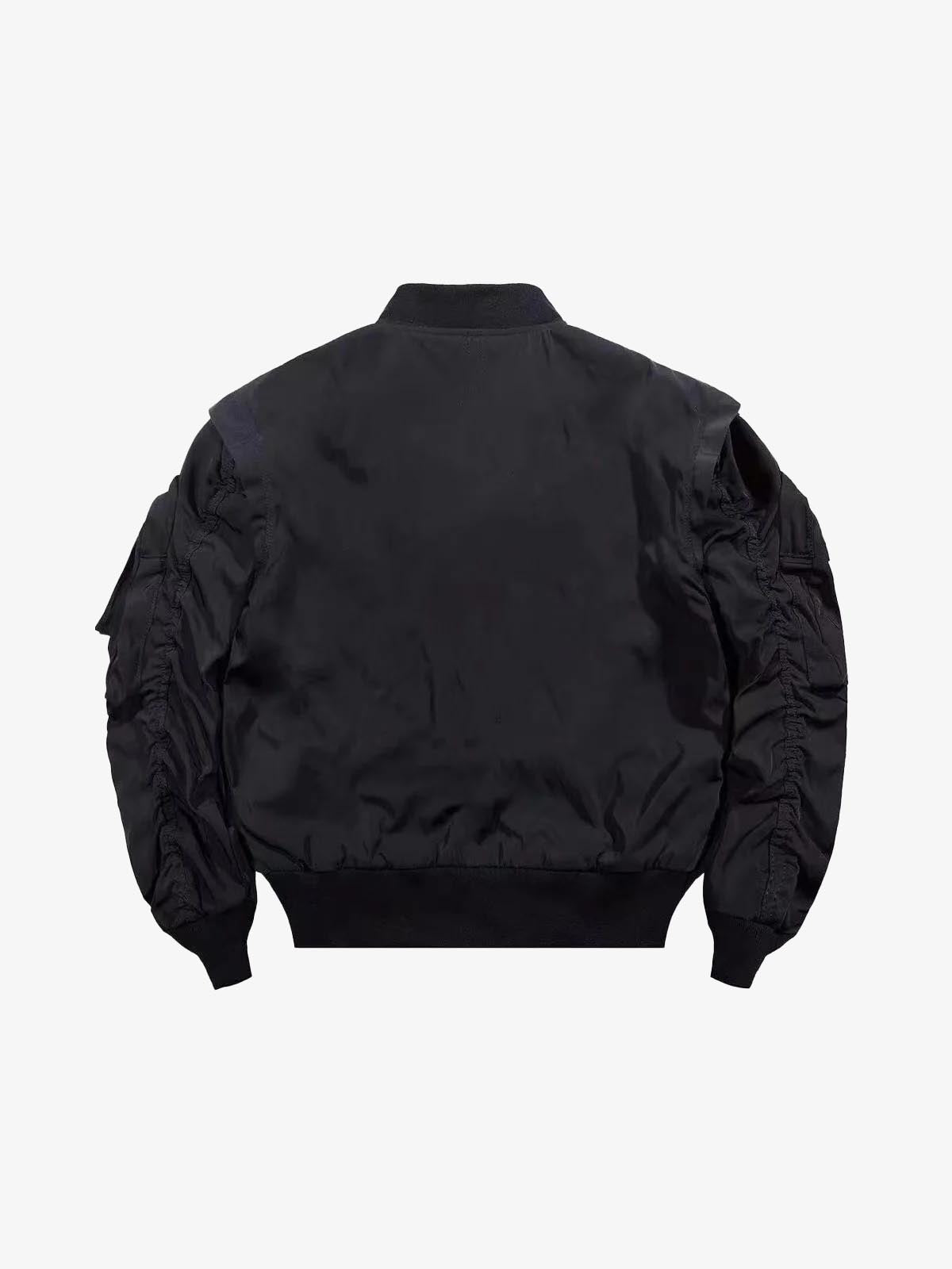 Devil Skull Button-Up Bomber Jacket , - Streetwear Jacket - Slick Street