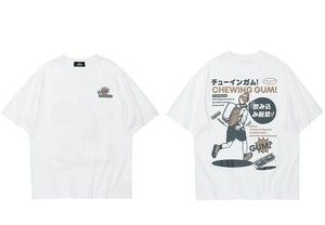 Chewing Gum Candy Cartoon Crew Neck T-Shirt , - Streetwear T-Shirts - Slick Street