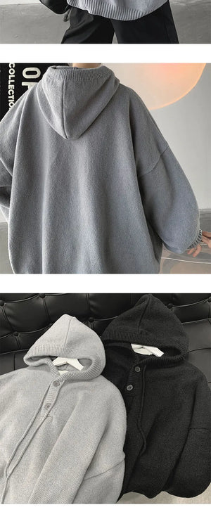 Solid Color Knitwear Pullover Hoodie , - Streetwear Hoodie - Slick Street