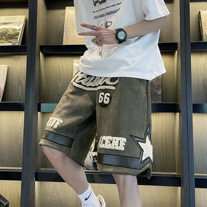 Number 66 Knee Length Shorts Green, XS - Streetwear Shorts - Slick Street