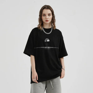 Space Astronaut Graphic Oversized T-Shirt , - Streetwear T-Shirts - Slick Street