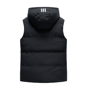 Padded Striped Vest Sleeveless Jacket , - Streetwear Jacket - Slick Street
