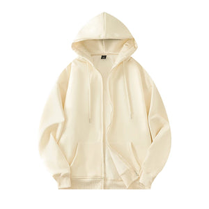 Drawstring Loose Fit Hoodie Beige, XS - Streetwear Hoodie - Slick Street