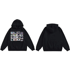 Dusky Different Shades Of Eye Hoodie Black, XS - Streetwear Hoodie - Slick Street