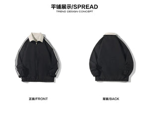 Color Block Reversible Zipper Jacket , - Streetwear Jacket - Slick Street