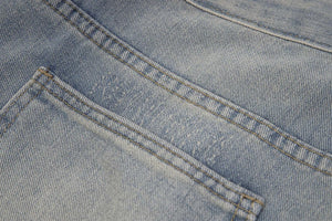 Rhinestone Denim Ripped Shorts , - Streetwear Shorts - Slick Street