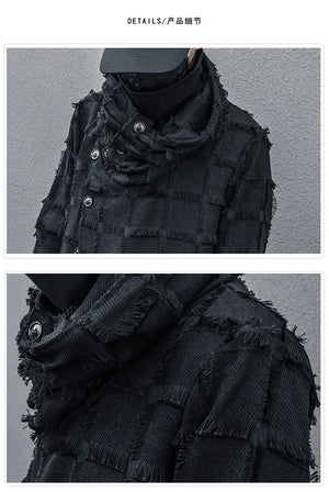 Mist Black Turtleneck Gothic Coat , - Streetwear Coat - Slick Street