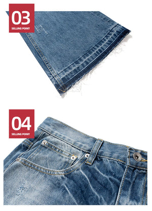 Distressed KP26 Baggy Flared Jeans , - Streetwear Jeans - Slick Street