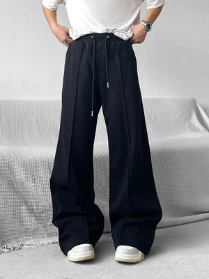 Y2k Wide leg Lantern Pants Black, S - Streetwear Pants - Slick Street
