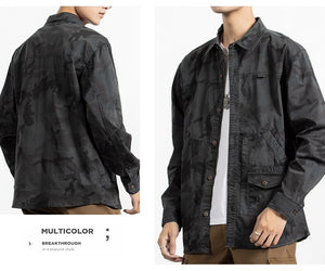 Classic Safari Camo Style Patch Pocket Jacket , - Streetwear Jacket - Slick Street