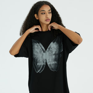 UNUSUAL ORIGINAL Butterfly Shadow Graphic T-Shirt , - Streetwear T-Shirts - Slick Street