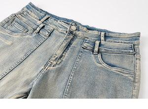 Retro Distressed Ankle Zipper Style Pants , - Streetwear Pants - Slick Street