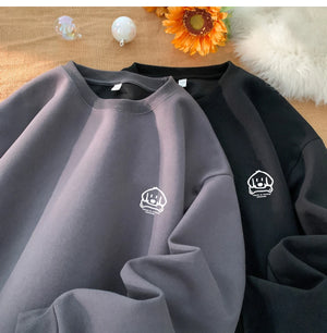 Cute Dog Graphic Waffle Fabric Sweater , - Streetwear Sweater - Slick Street