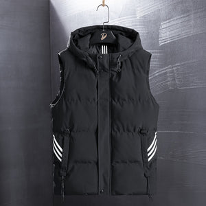 Padded Striped Vest Sleeveless Jacket , - Streetwear Jacket - Slick Street