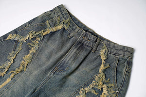 Vintage Loose Distressed Denim Shorts , - Streetwear Shorts - Slick Street