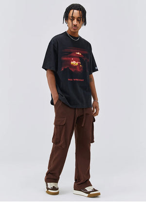 Final World Blast O-Neck Collar T-Shirt , - Streetwear T-Shirts - Slick Street