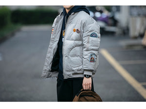 OREGON WILD Rock Patches Bomber Jacket , - Streetwear Jacket - Slick Street