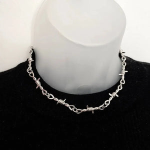 Y2K Punk Wire Necklace & Bracelet , - Streetwear Necklace - Slick Street