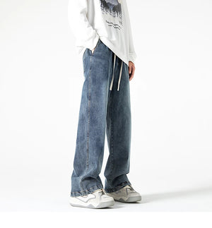 Straight Legs Side Coil Button Pants , - Streetwear Jeans - Slick Street