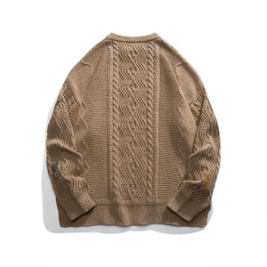 Midnight Time Knitted Ribbed Pullover Sweater , - Streetwear Sweater - Slick Street