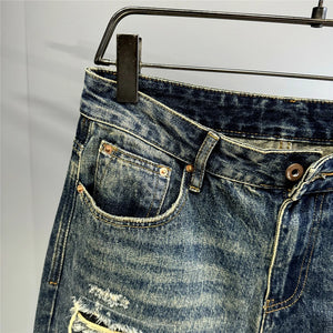 Indigo 26 Blue Distressed Jeans , - Streetwear Jeans - Slick Street