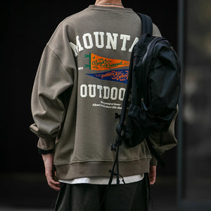 Adventure Mountain Outdoor Pullover Sweatshirt , - Streetwear - Slick Street