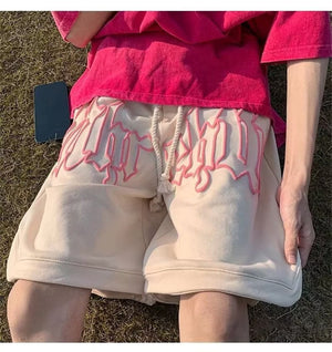 Diligent Boundary Letter Y2K Bermuda Shorts , - Streetwear Shorts - Slick Street