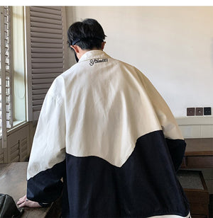 Dual Tone Split Button Up T-Shirt , - Streetwear T-Shirts - Slick Street